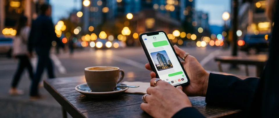 Corretor respondendo cliente pelo celular