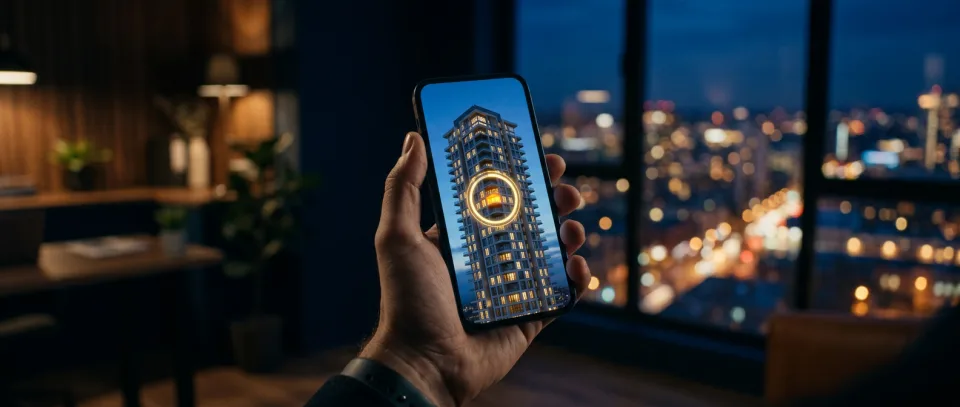 Celular mostrando a torre com uma unidade reservada em destaque
