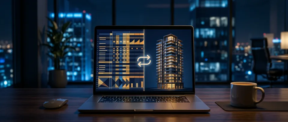 Notebook com tabela de preços sincronizada com a torre em 3D